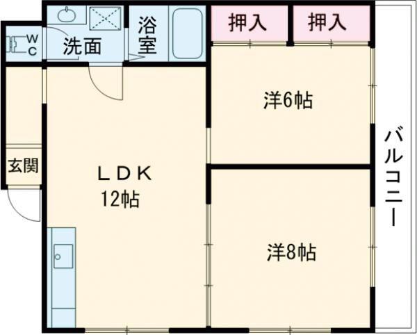 ブリーズヒル壱番館(2LDK/2階)の間取り写真