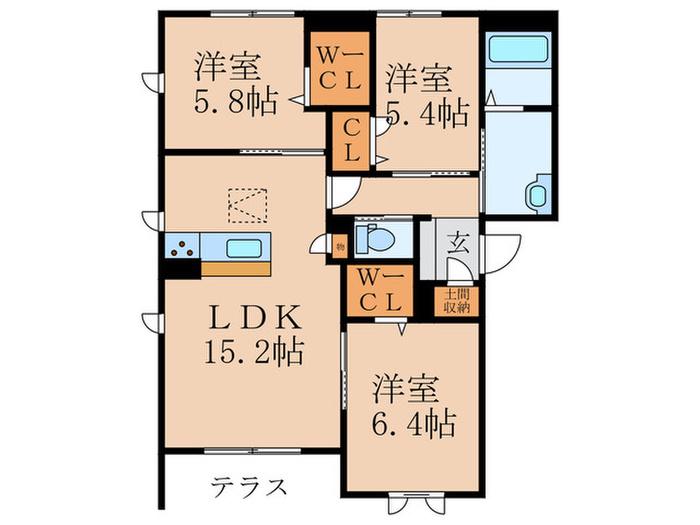 FIGARO(3LDK/1階)の間取り写真