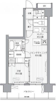 RAPPORT MS(1LDK/10階)の間取り写真