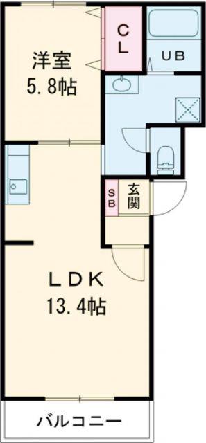スペース富岡(1LDK/3階)の間取り写真