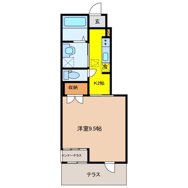 STハイムIII(1K/1階)の間取り写真