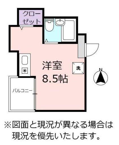 ケイ・クリーン(ワンルーム/3階)の間取り写真
