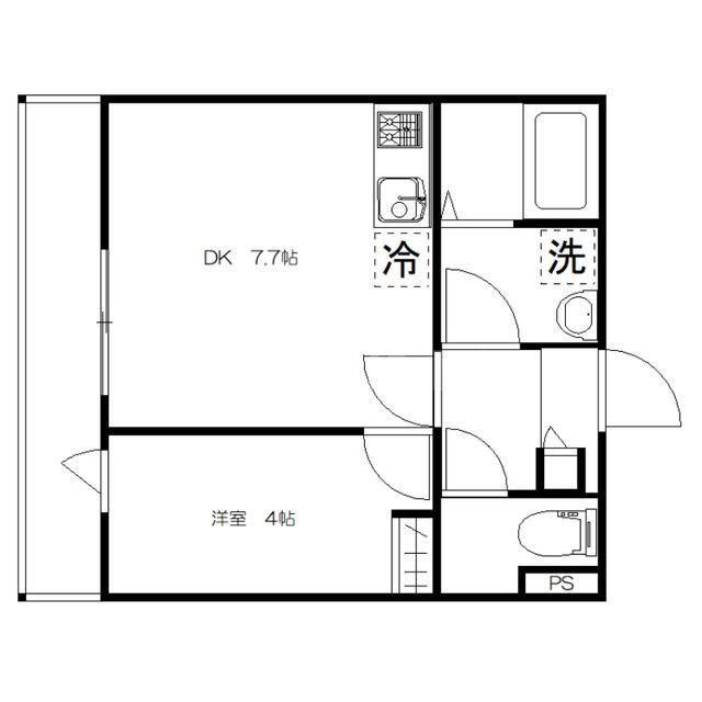 STONE RIVER 堀崎町(1DK/3階)の間取り写真