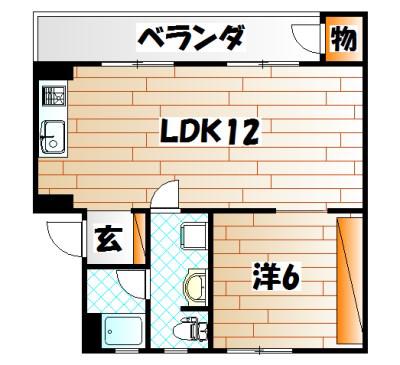 REGIS南丘(1LDK/2階)の間取り写真