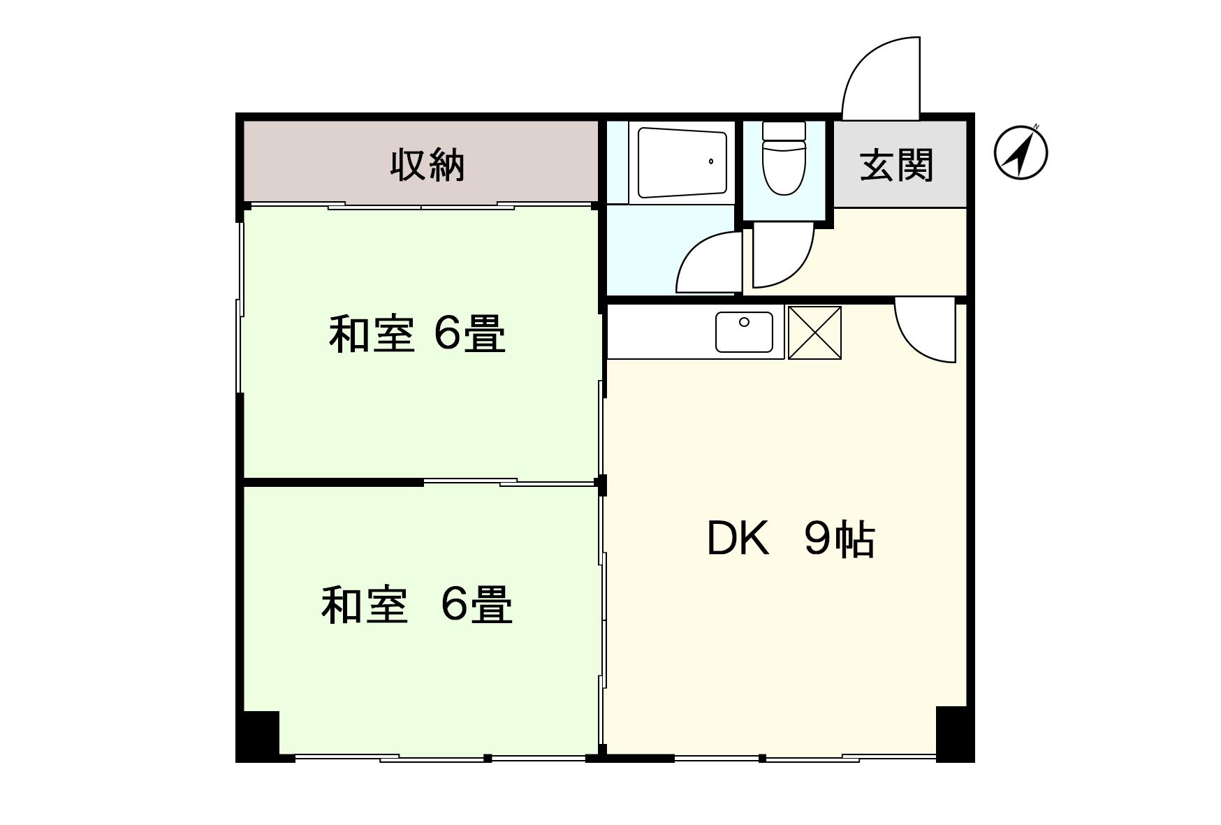 アシスト稚内マンション(2DK/4階)の間取り写真