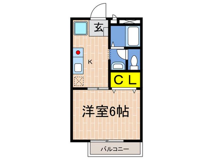 ハイツアサダ(ワンルーム/2階)の間取り写真