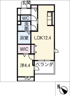 FER A CHEVAL(1LDK/2階)の間取り写真