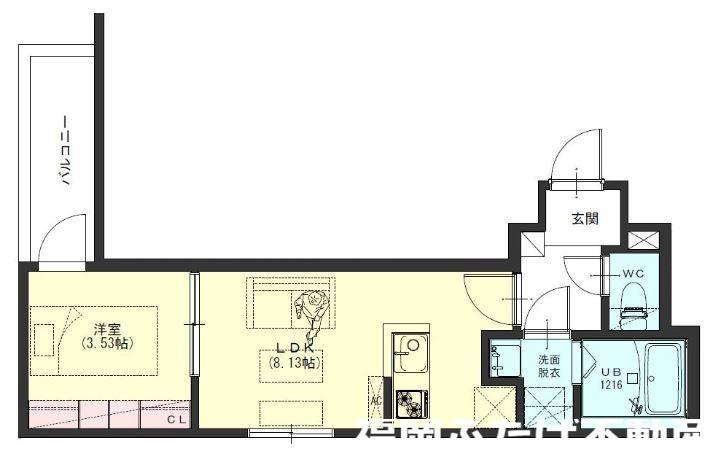 M-STAGE桜並木駅前(1LDK/2階)の間取り写真