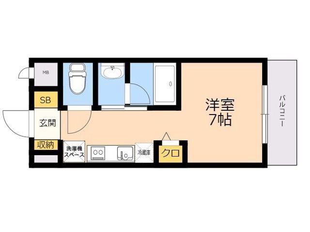ビレッジ九大前(ワンルーム/1階)の間取り写真