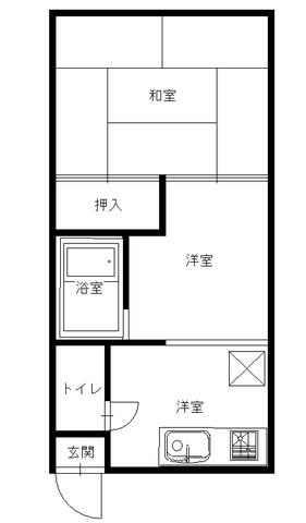 コーポラス昼神(1K/2階)の間取り写真