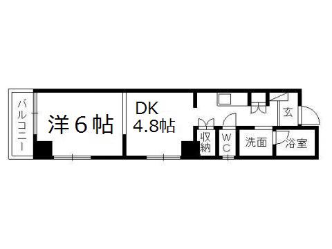 地研マンション尾張町(1DK/4階)の間取り写真