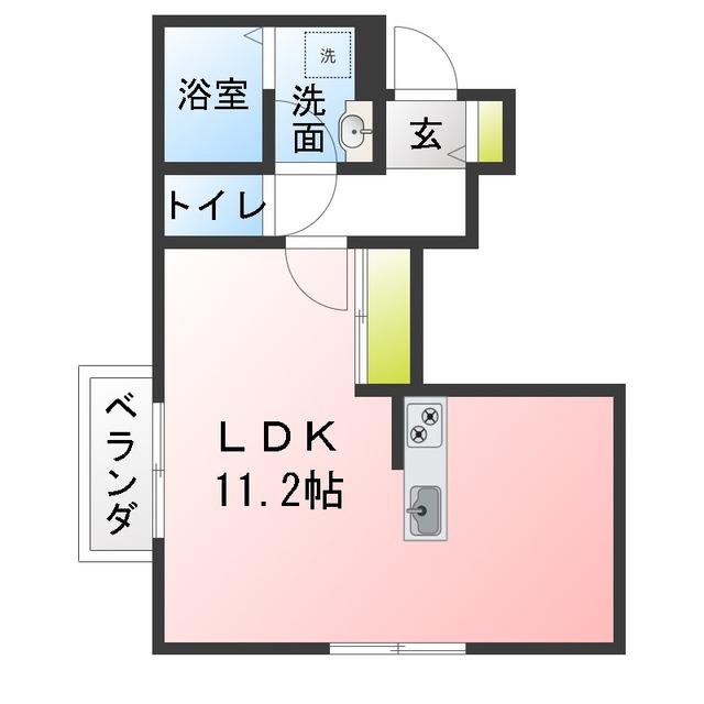 BELL LEAD M(ワンルーム/1階)の間取り写真