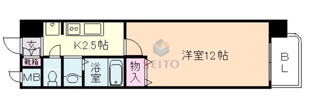 ラディアンス(1K/3階)の間取り写真