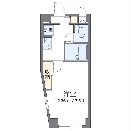 レオパレスユリパレス柏木(1K/3階)の間取り写真