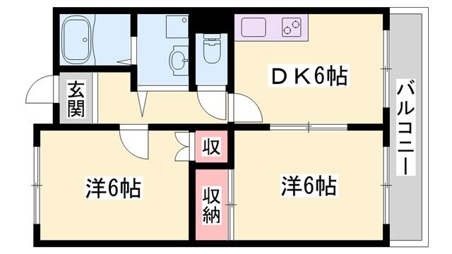 アーバンヤシロ(2DK/3階)の間取り写真