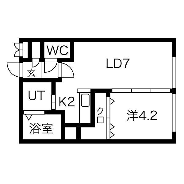 エル フトゥーロ(1LDK/2階)の間取り写真