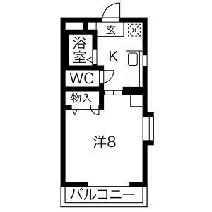 ホーメスト鳥羽見(1K/3階)の間取り写真
