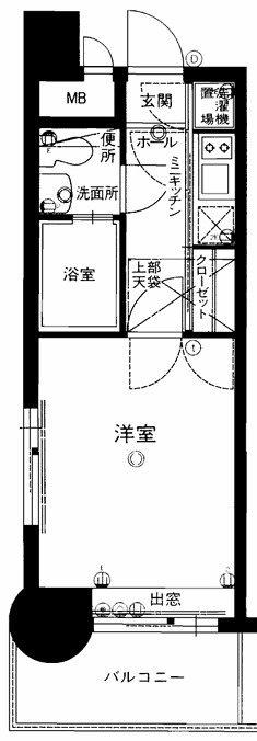 エステートモア高宮ペール(1K/11階)の間取り写真