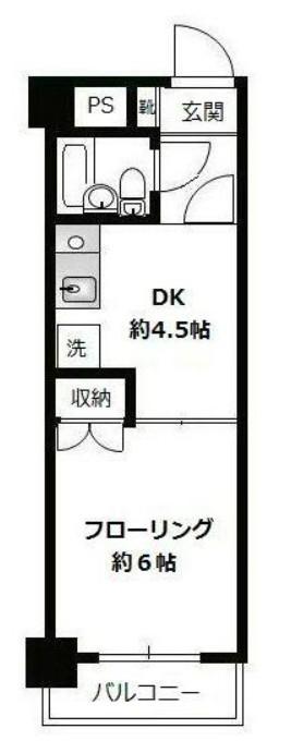 グレイス多摩川(1DK/4階)の間取り写真