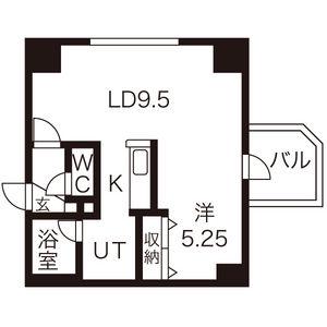 パークヒルズイースト23A(1LDK/11階)の間取り写真