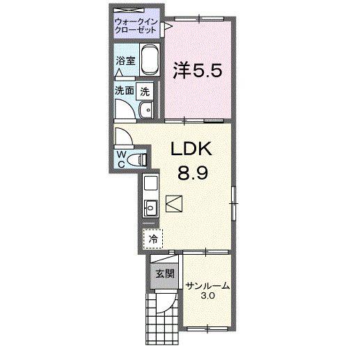楠木1丁目アパート(1LDK/1階)の間取り写真