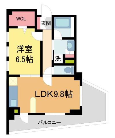 麓ASHIYA(1LDK/4階)の間取り写真