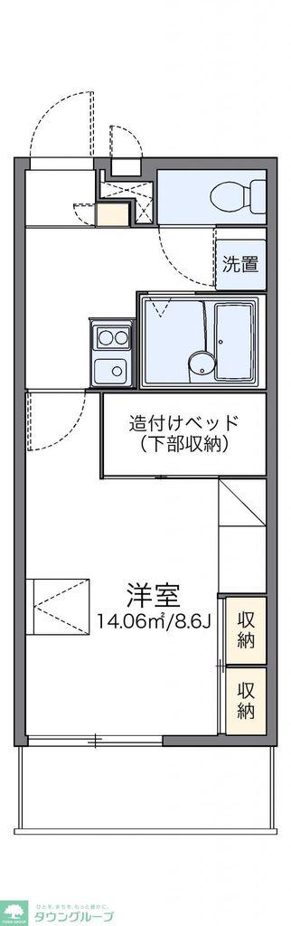 レオパレス辻薬師(1K/1階)の間取り写真