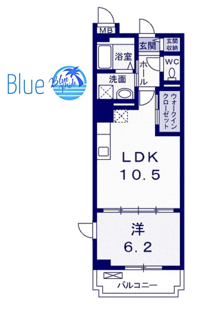 フリシュアイリス(1LDK/2階)の間取り写真