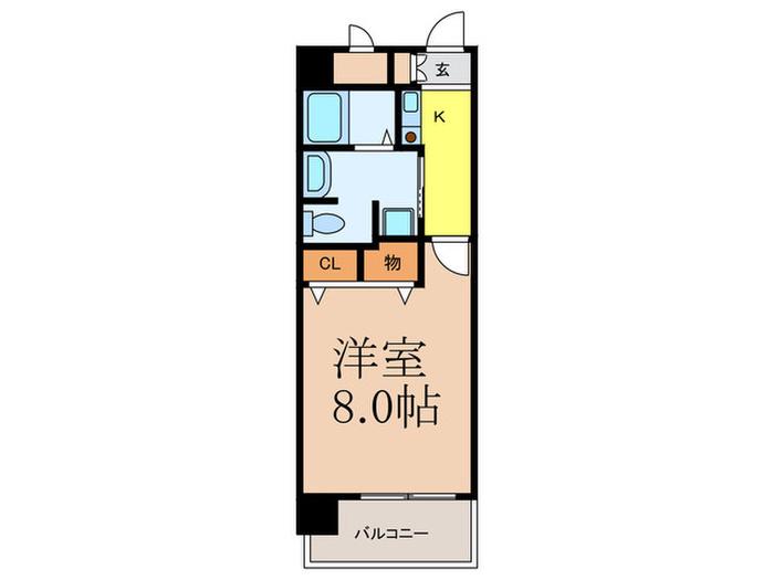 アスリート新大阪II番館(1K/8階)の間取り写真