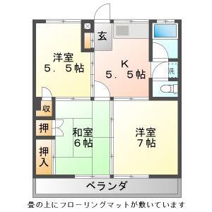 大誠第2ビル(3DK/2階)の間取り写真