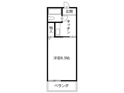 松茂レインボーハイツ(1K/2階)の間取り写真