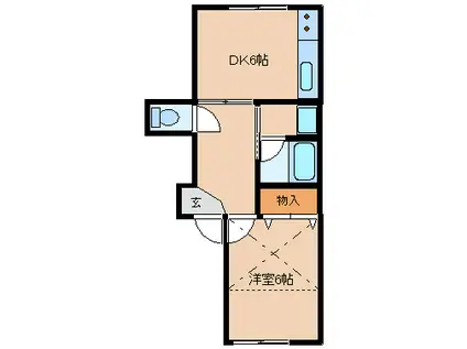 さくらAP-III(1DK/2階)の間取り写真