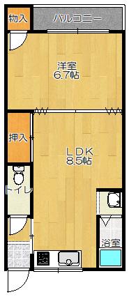 川田マンション(1LDK/2階)の間取り写真