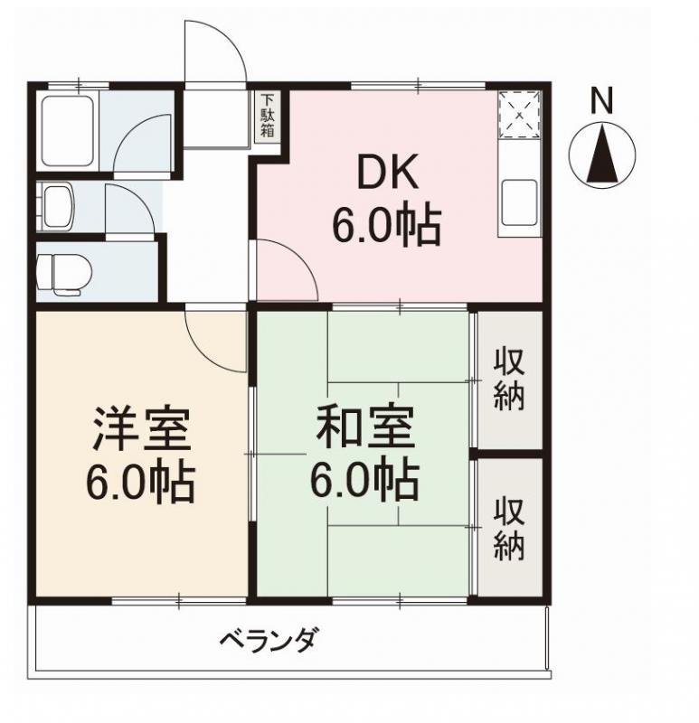 ハイツ大塚(2DK/3階)の間取り写真