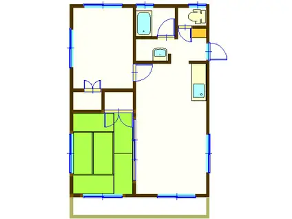 永留マンション(2LDK/1階)の間取り写真