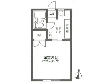 フジハイツ羽鳥(1K/2階)の間取り写真