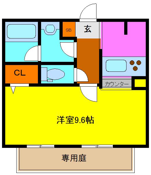 イーグルコート(1K/2階)の間取り写真
