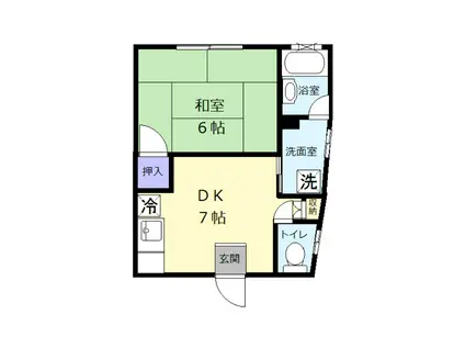 コーポ長島(1DK/1階)の間取り写真