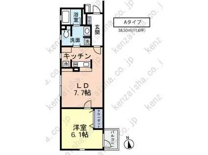 EVパレス(1LDK/2階)の間取り写真