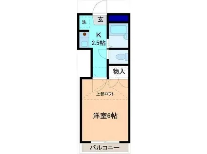 ポワール泉野(1K/2階)の間取り写真