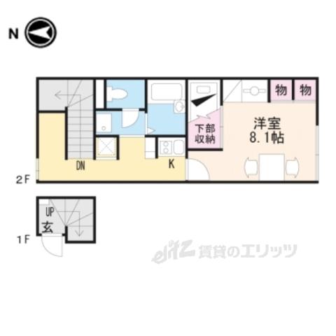 レオパレス山の辺(1K/2階)の間取り写真