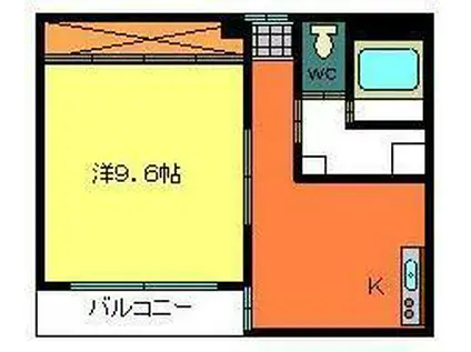 新宿マンション(1K/3階)の間取り写真