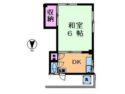 吉川荘(1DK/2階)の間取り写真
