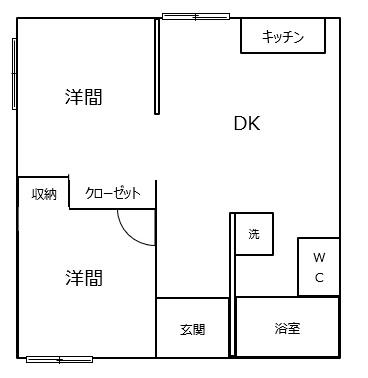 東光7.3ハイツA(2LDK/2階)の間取り写真