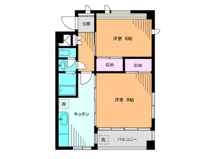 第2三笠マンション(2K/3階)の間取り写真