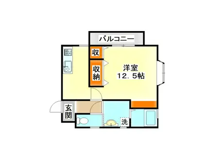 HWTさくらA棟(ワンルーム/2階)の間取り写真