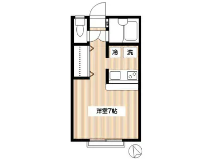 ノースピア(ワンルーム/1階)の間取り写真