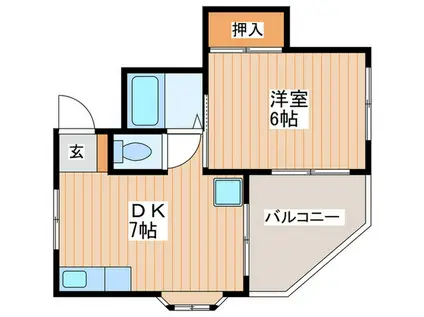 シャロムMIYAKO(1DK/3階)の間取り写真