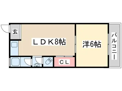 協和ハイツ(1LDK/2階)の間取り写真