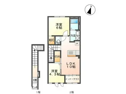 スターテラス南町(2LDK/2階)の間取り写真